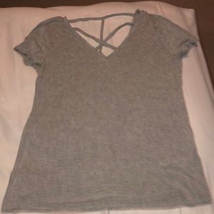 Grey t shirt w cross front